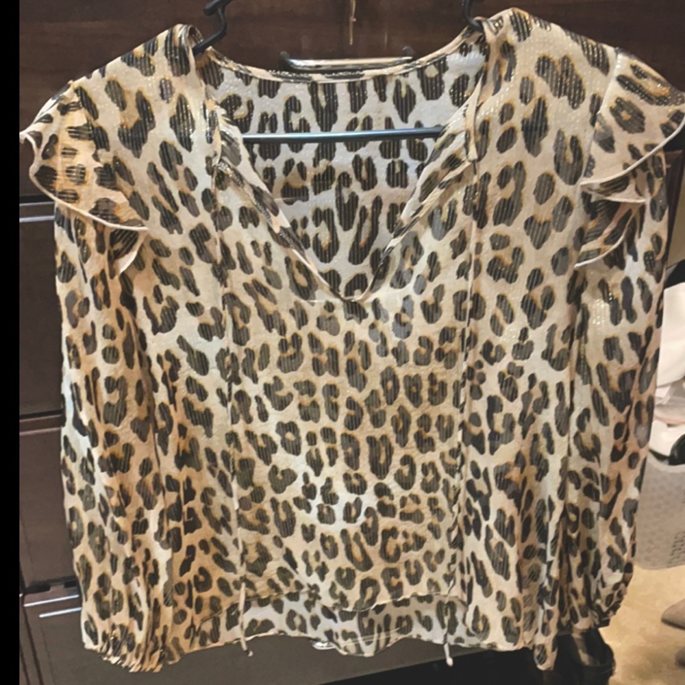 Alice and Olivia leopard blouse